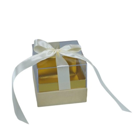 SCATOLA PLEX 8X8X8CM FIOCCO PANNA